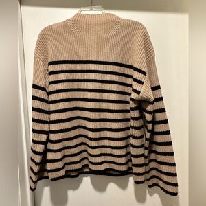 Rails Claudia Sweater Camel & Ebony Stripes Wool Blend Size M
